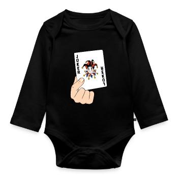 Joker Spielkarte Poker Karte Kartenspiel Geschenk - Baby Bio-Langarm-Body - Schwarz - Vorne