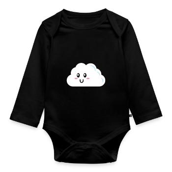 Wolken Geschenk - Baby Bio-Langarm-Body - Schwarz - Vorne