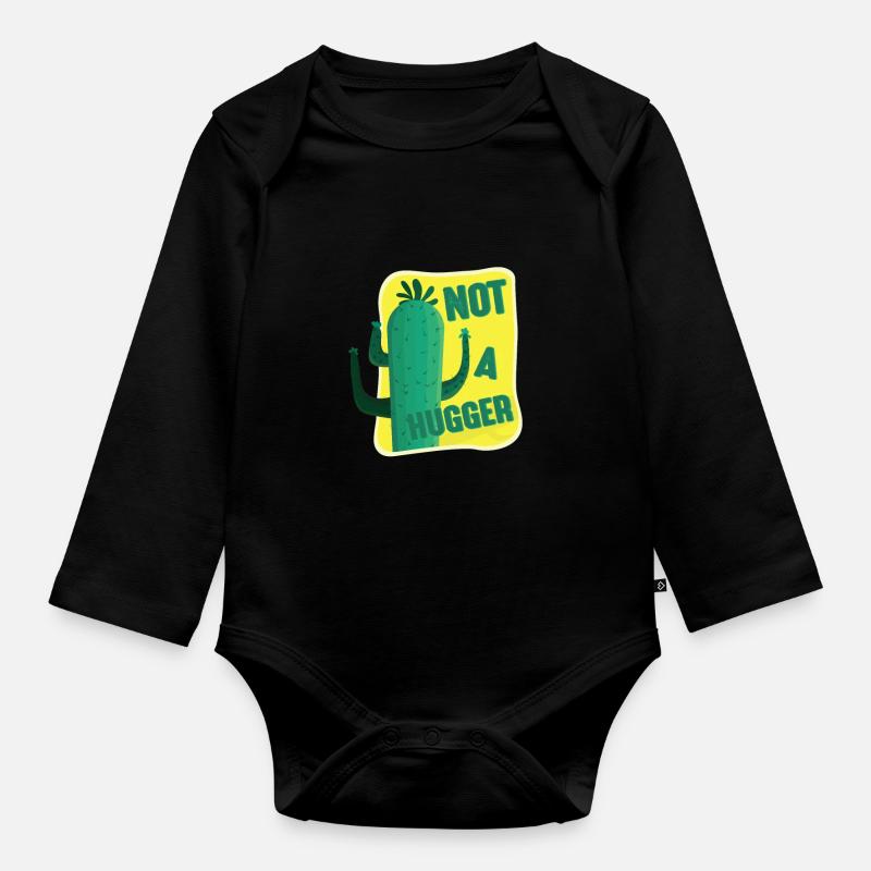 Pas un Hugger Cactus - Body Bébé bio manches longues - noir