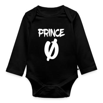 Prinz sohn familie junge partner kind kinder neffe - Baby Bio-Langarm-Body - Schwarz - Vorne