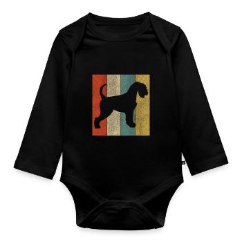Miniature Schnauzer Dogs Gift Miniature Schnauzer - Organic Longsleeve Baby Bodysuit - black - Front