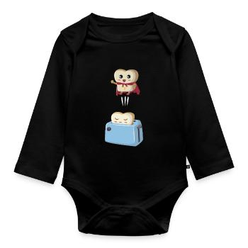 Toast de super-héros - Body Bébé bio manches longues - noir - Devant
