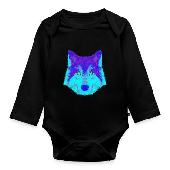 Wolf EDM - Baby Bio-Langarm-Body - Schwarz - Vorne