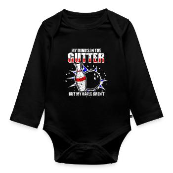 Bowling - Baby Bio-Langarm-Body - Schwarz - Vorne
