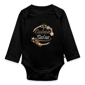 Cuban Salsa - Gift T-shirt for salsa dancers - Organic Longsleeve Baby Bodysuit - black - Front