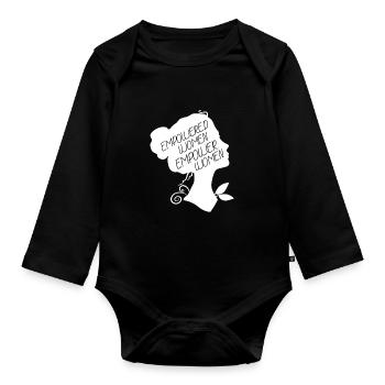 Beautiful woman power & equality design - Organic Longsleeve Baby Bodysuit - black - Front