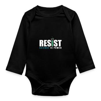 Science Gift Science - Organic Longsleeve Baby Bodysuit - black - Front