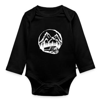 LKW Fahrer Lastkraftwagen Truck Trucker Geschenk - Baby Bio-Langarm-Body - Schwarz - Vorne