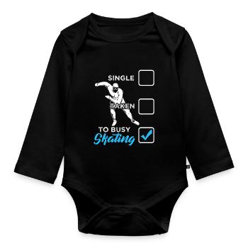 Funny Single Taken I’m Busy Speed Patinage - Body Bébé bio manches longues - noir - Devant