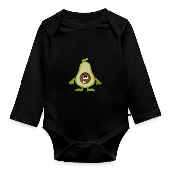 Avocado gift - Organic Longsleeve Baby Bodysuit - black - Front