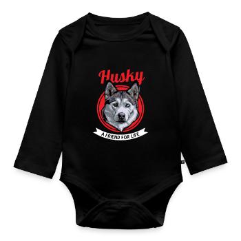 Husky - Baby Bio-Langarm-Body - Schwarz - Vorne