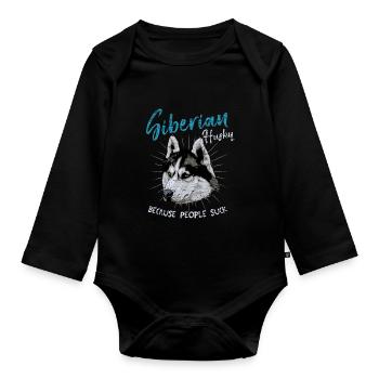 Husky - Baby Bio-Langarm-Body - Schwarz - Vorne