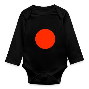 großer, roter Punkt - Baby Bio-Langarm-Body - Schwarz - Vorne