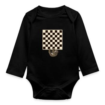 Échiquier Joueur d'échecs Joueur d'échecs Cadeau - Body Bébé bio manches longues - noir - Devant