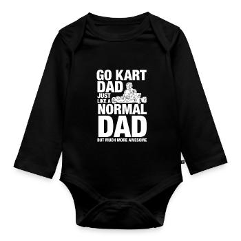 Sportif Go Kart Papa - Body Bébé bio manches longues - noir - Devant