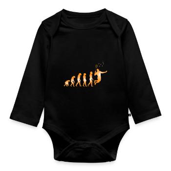 Badminton - Baby Bio-Langarm-Body - Schwarz - Vorne