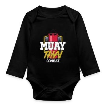 Muay Thai - Organic Longsleeve Baby Bodysuit - black - Front