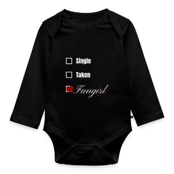Cadeau drôle de fille d'amour coeur Fangirl - Body Bébé bio manches longues - noir - Devant
