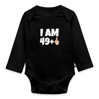 I am 50 years old Funny birthday present - Organic Longsleeve Baby Bodysuit - black - Front