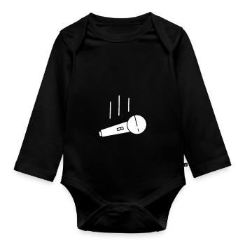 Mic Drop Funny Performer Comedian Rapper Cool Gift - Organic Longsleeve Baby Bodysuit - black - Front
