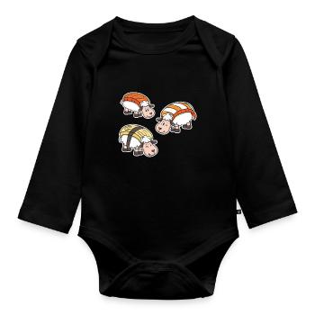 Sushi Sheep Shepherd Shepherd Japan Funny Gift - Organic Longsleeve Baby Bodysuit - black - Front
