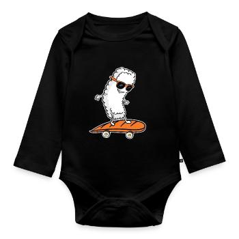 Sushi Funny Gift Skateboard Skater Japan - Body Bébé bio manches longues - noir - Devant