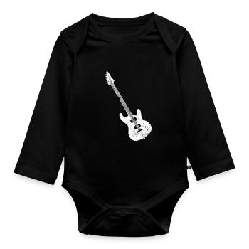 Guitare - Body Bébé bio manches longues - noir - Devant