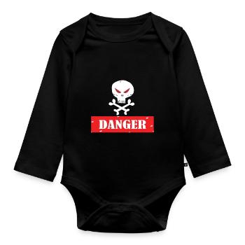 Achtung - Baby Bio-Langarm-Body - Schwarz - Vorne