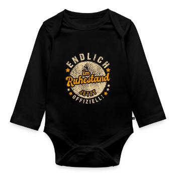 Herren Rentner Ruhestand Sprüche T-Shirt - Baby Bio-Langarm-Body - Schwarz - Vorne