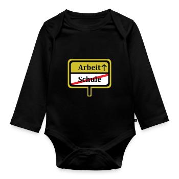 Work school graduation secondary school gift - Organic Longsleeve Baby Bodysuit - black - Front