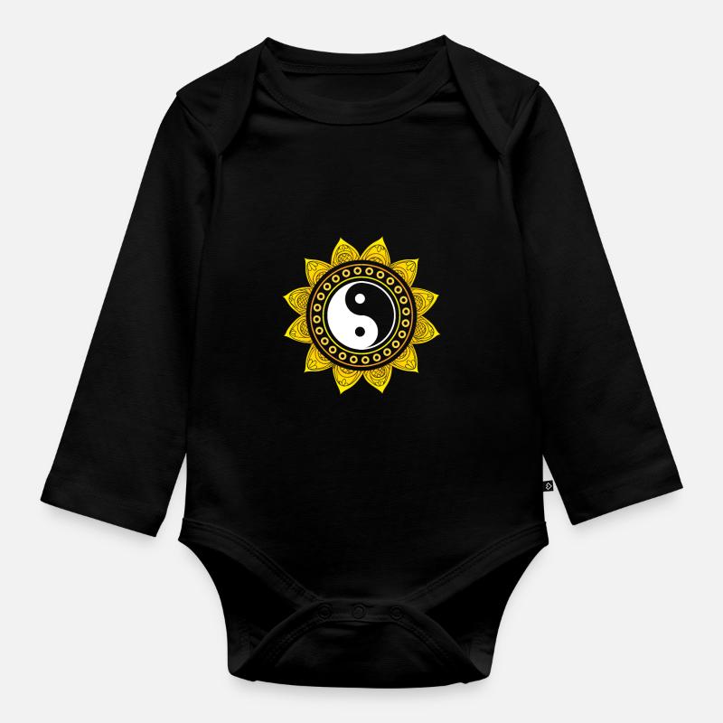 Yin Yang - Body Bébé bio manches longues - noir