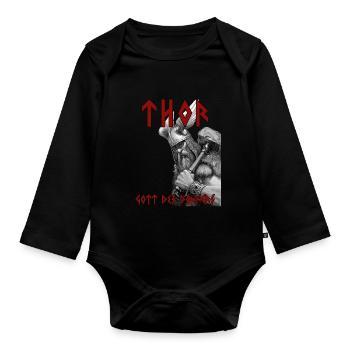 Thor - Dieu du tonnerre - Body Bébé bio manches longues - noir - Devant
