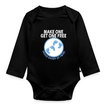 Daddy of Twins - Funny design for boys - Organic Longsleeve Baby Bodysuit - black - Front