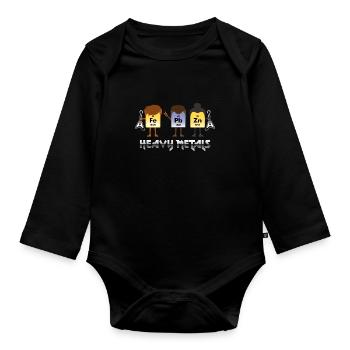 Chemistry Periodic Table Heavy Metals Gift - Organic Longsleeve Baby Bodysuit - black - Front