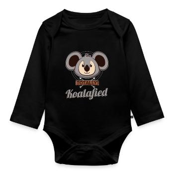 Totally Koalafied Funny Koala Bear Funny Meme - Baby Bio-Langarm-Body - Schwarz - Vorne