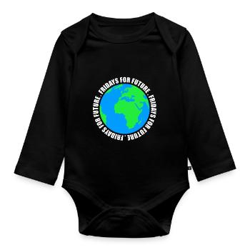 Vendredi pour le futur, cadeau de protestation contre le changement climatique du CO2 - Body Bébé bio manches longues - noir - Devant