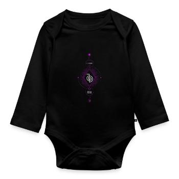 lineart Reiki cure cadeau cool - Body Bébé bio manches longues - noir - Devant
