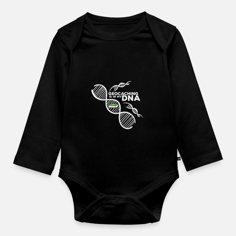 Geocaching - Baby Bio-Langarm-Body - Schwarz