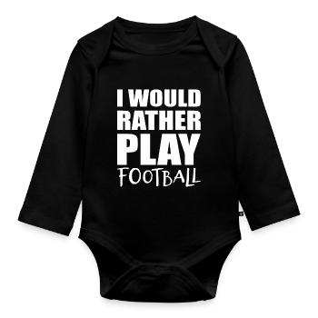 Football football - Body Bébé bio manches longues - noir - Devant