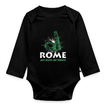 Rome - Body Bébé bio manches longues - noir - Devant