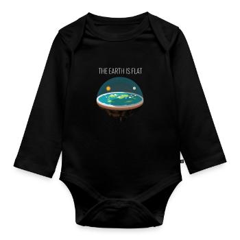 Flat Earth Shirt Society Flat Earth Map Slice - Organic Longsleeve Baby Bodysuit - black - Front