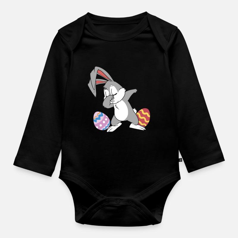 It is Easter - Organic Longsleeve Baby Bodysuit - black