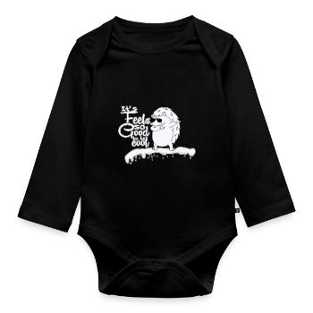 Cadeaux hérisson Balle à pointes Animal cool - Body Bébé bio manches longues - noir - Devant