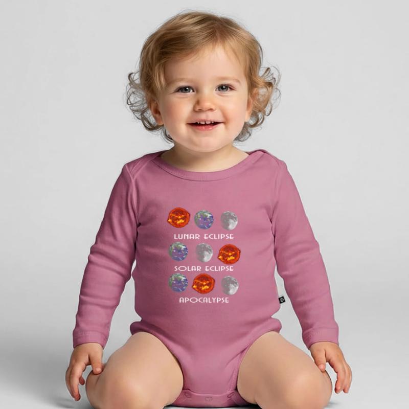 Lunar Eclipse Solar Eclipse Apocalypse Organic Longsleeve Baby Bodysuit