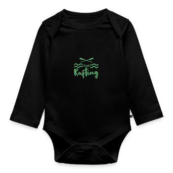 River Raft White Water Rafting Raft Rafter Rafting Rafting - Organic Longsleeve Baby Bodysuit - black - Front