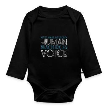 Stimme Personaler Geschenk Personal Manager - Baby Bio-Langarm-Body - Schwarz - Vorne