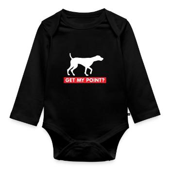 Allemand Cheveux courts Pointer propriétaire de chien cadeau - Body Bébé bio manches longues - noir - Devant
