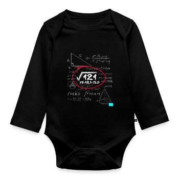 11. Geburtstag Nerd Mathe Wurzelrechnung - Baby Bio-Langarm-Body - Schwarz - Vorne