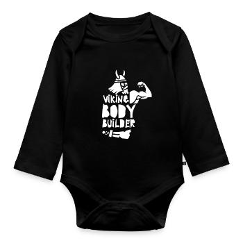 Bodybuilding - Organic Longsleeve Baby Bodysuit - black - Front