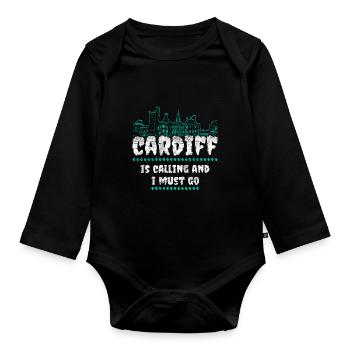 Cardiff - Organic Longsleeve Baby Bodysuit - black - Front